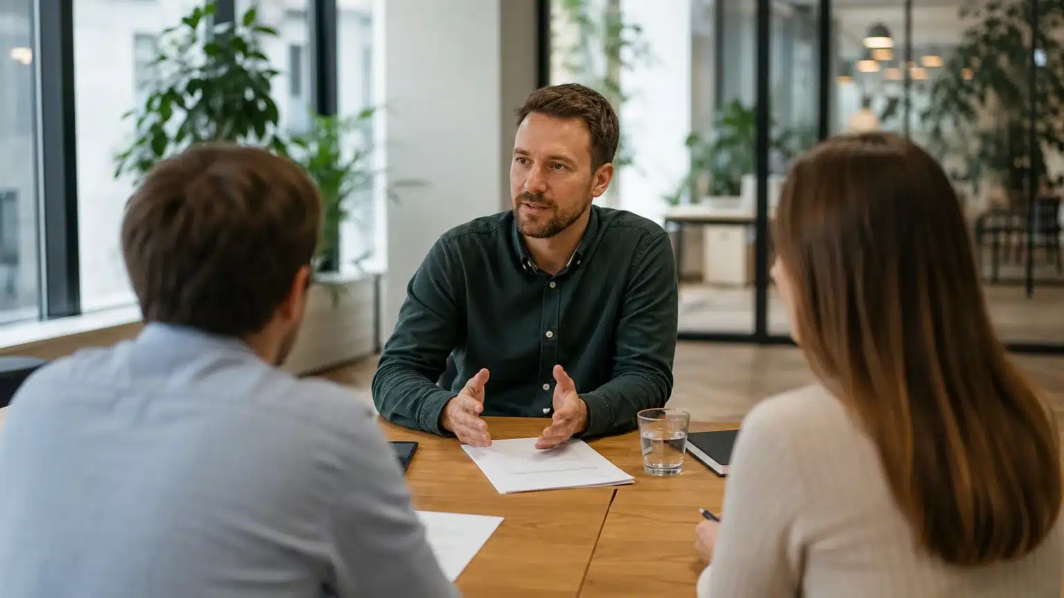 Führungskraft leitet ein Strategie-Meeting im modernen Schweizer Büro